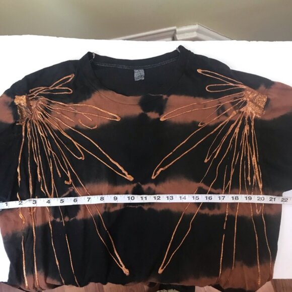 Screen Stars Vintage 80s Tiedye 3D Metallic Cotton T Shirt Oversized Paint Brown - Picture 10 of 16